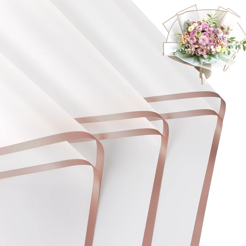 FUHITIM 20 Sheets Flower Wrapping Paper - Waterproof Floral Bouquet Wrapping Paper, Florist Supplies Packaging Paper for Wedding Birthday Gift DIY (Fog Color) - Image 1